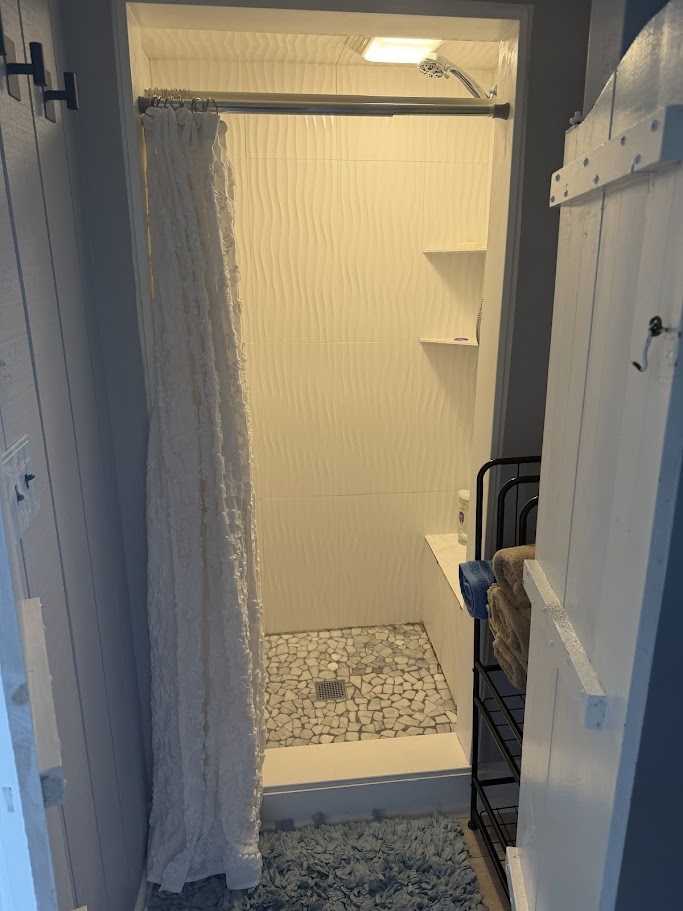 Tiled walk-in shower